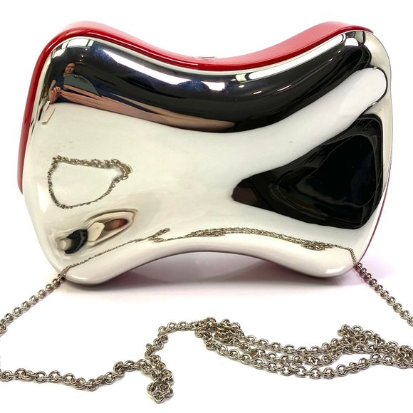 Christian Louboutin Handbags - Christian Louboutin Shoepeaks Silver Metal Clutch